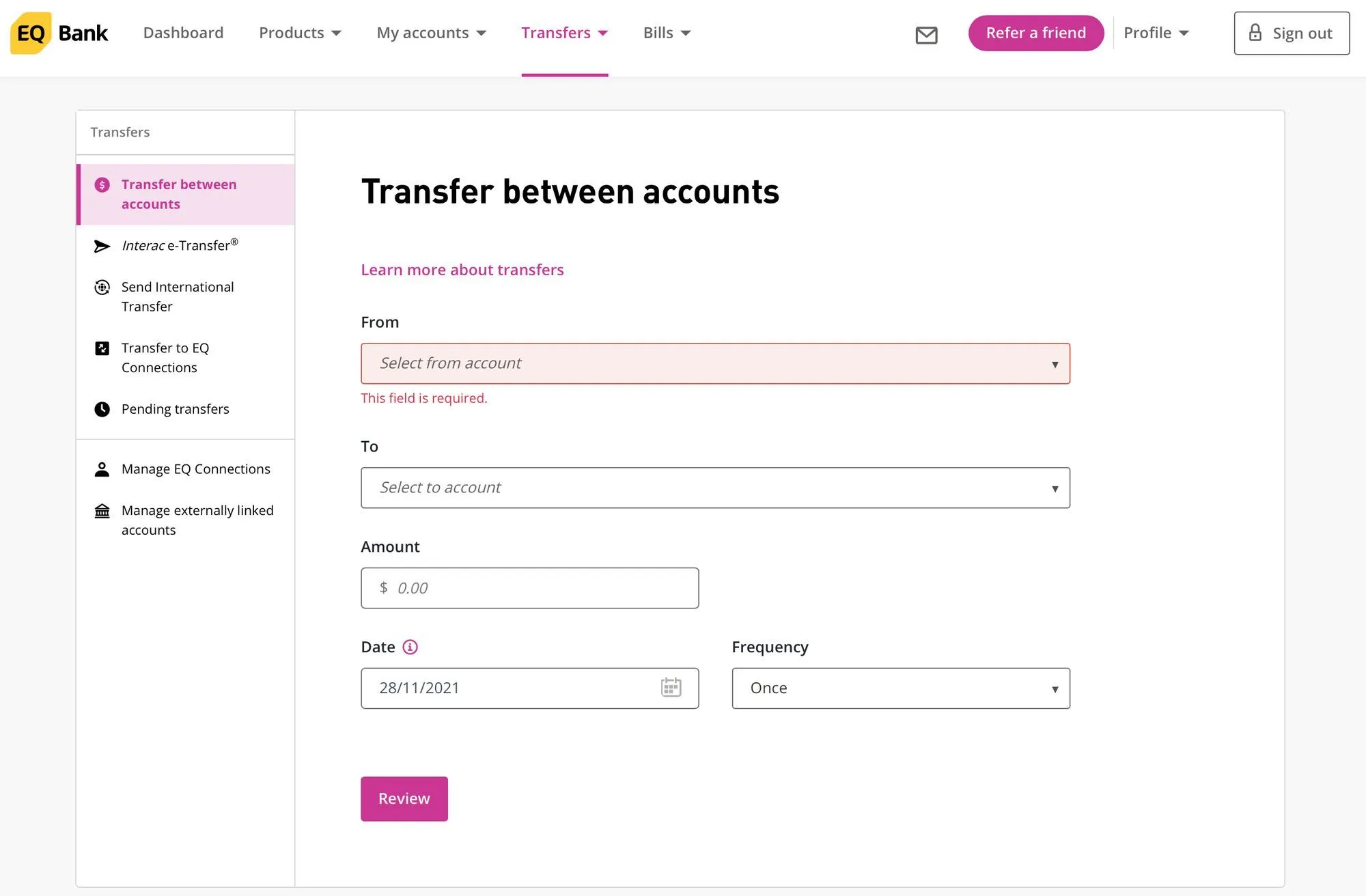 Spending vs savings account setup